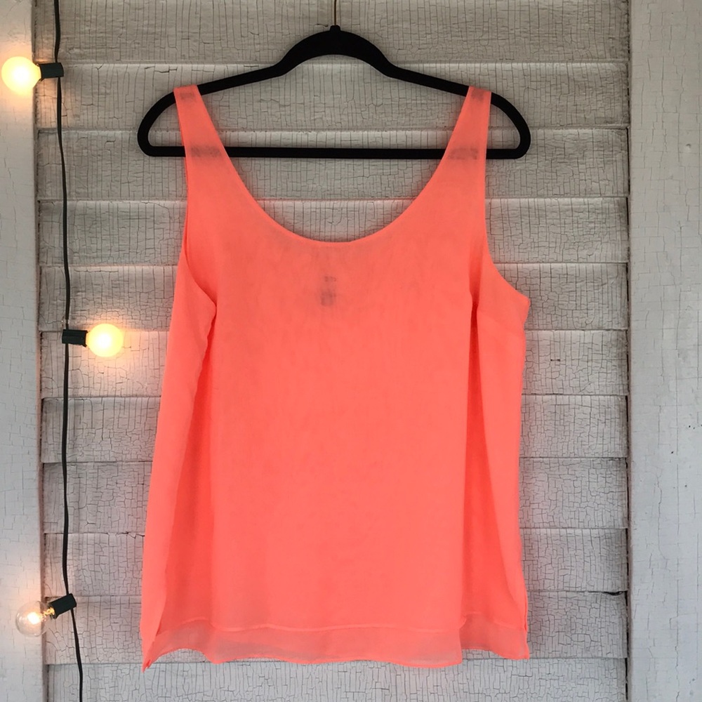 💸 Neon Coral Semisheer Double Layer Tank